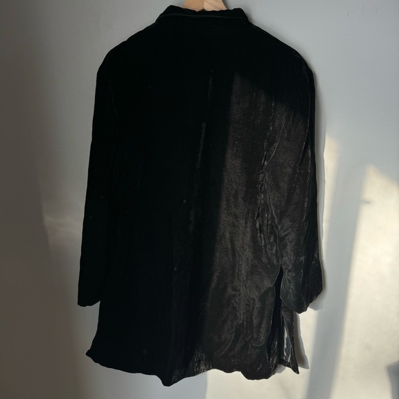 J. Jill Lightweight Vintage Velvet Jacket Black Collared Pockets Size 16 - Picture 3 of 5